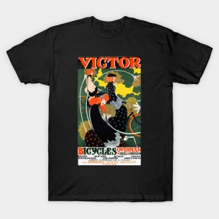 Pedaling Through Time: Vintage Victor Cycle Poster T-Shirt